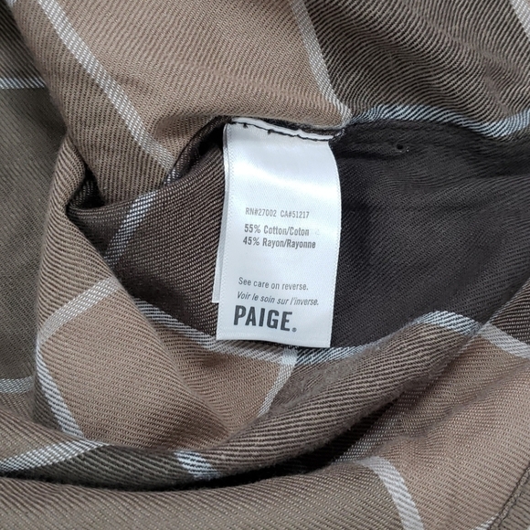 💥 PAIGE Everett Plaid Flannel Button-Up Shirt - Picture 6 of 10